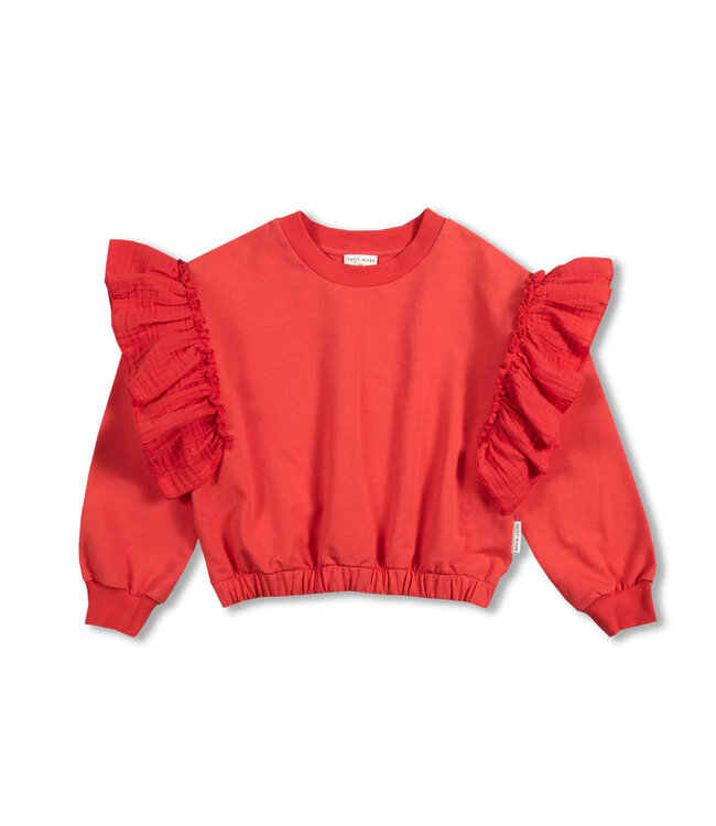 Petit Blush Romantic ruffle sweater Cayenne