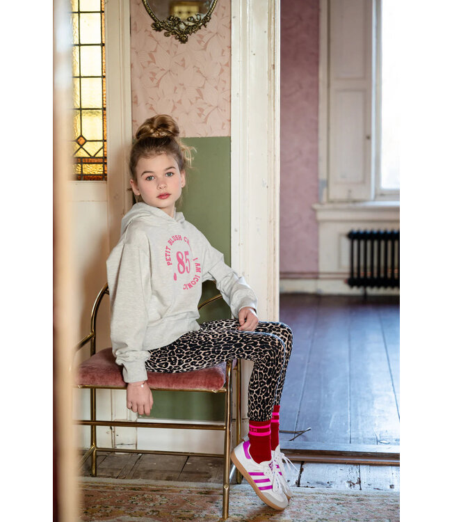 Petit Blush Hooded sweater Grey melange