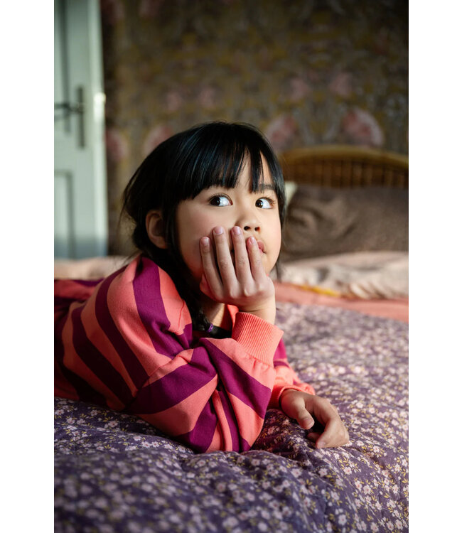 Petit Blush Sweater stripe Peach/Bordeaux