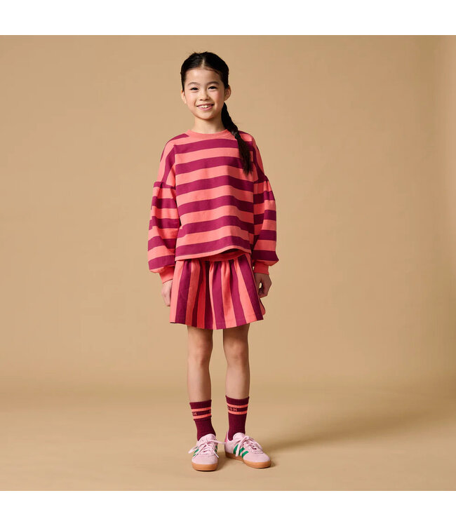 Petit Blush Sweater stripe Peach/Bordeaux
