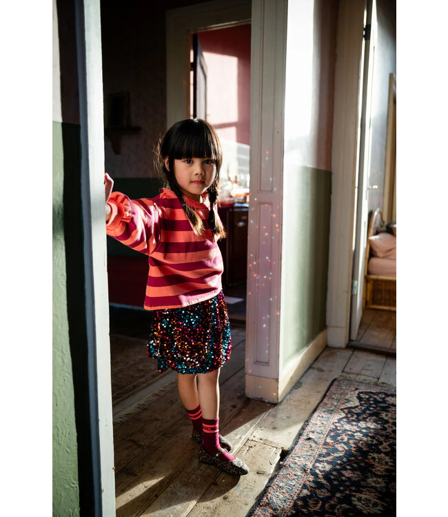 Petit Blush Sequins skirt Multi color