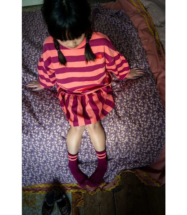 Petit Blush Ruffle skirt stripe Peach/Bordeaux