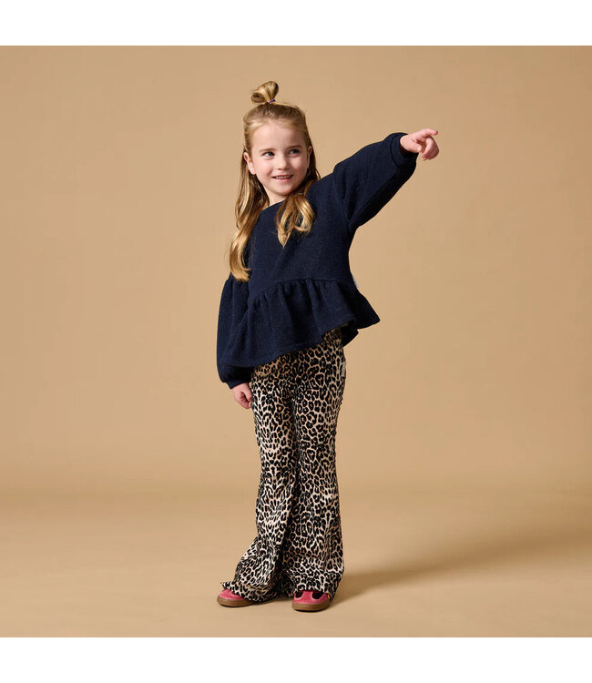 Petit Blush Bowie flared pants Leopard