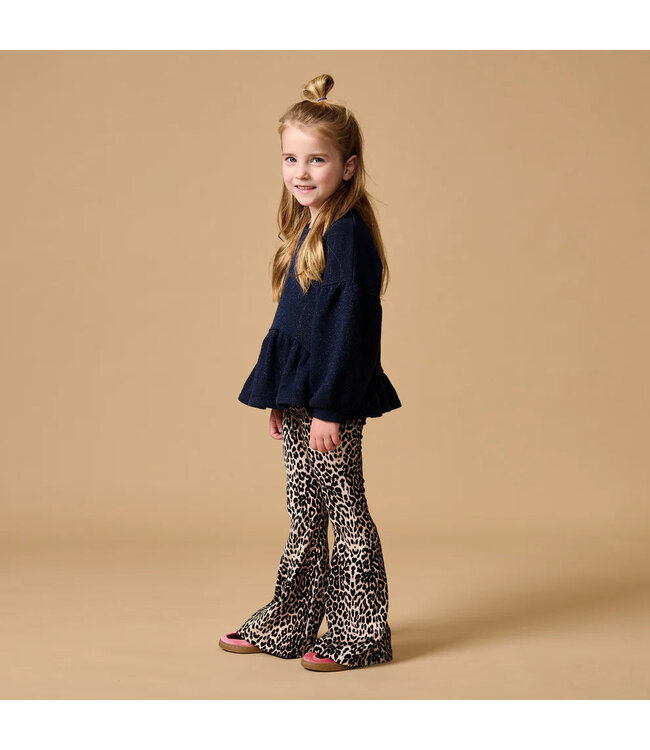 Petit Blush Bowie flared pants Leopard