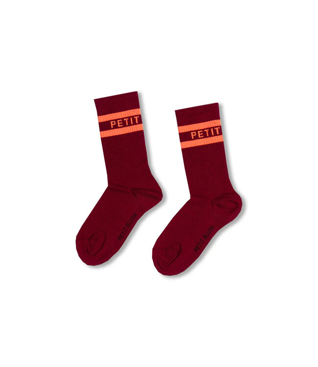 Petit Blush Sport socks Bordeaux/orange