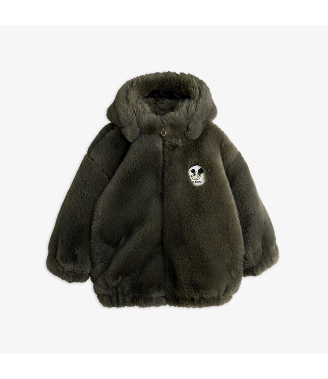 Mini Rodini Ritzratz patch faux fur jacket