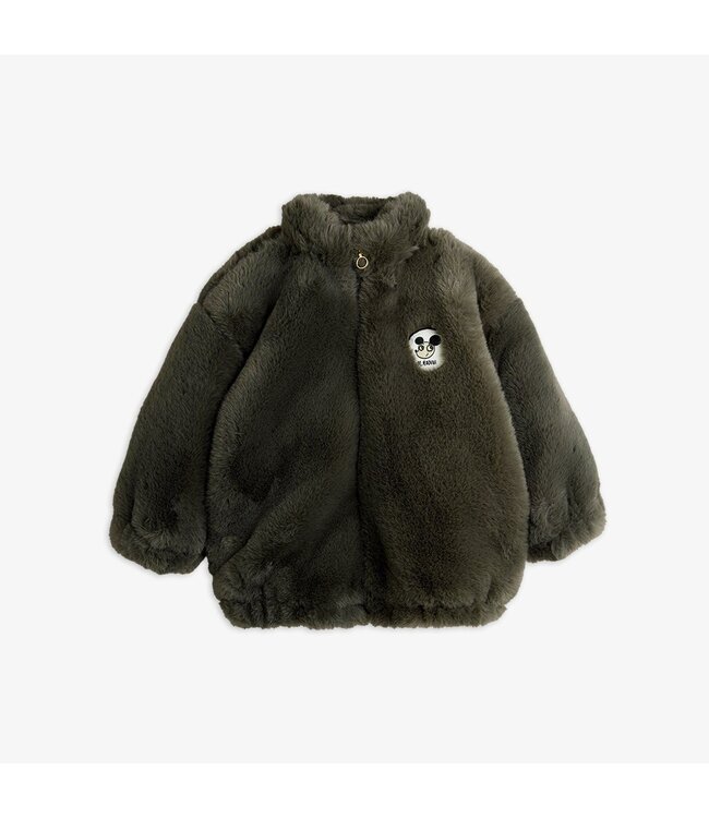 Mini Rodini Ritzratz patch faux fur jacket