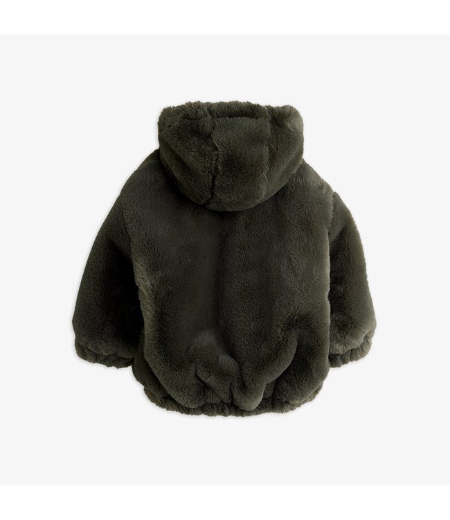 Mini Rodini Ritzratz patch faux fur jacket