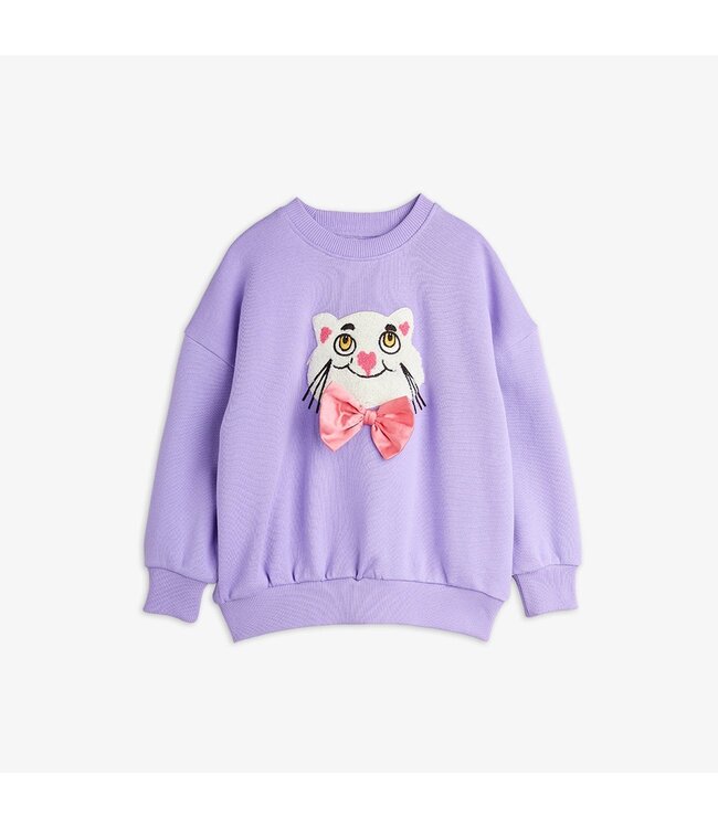 Mini Rodini Cat with bowtie chenille sweatshirt