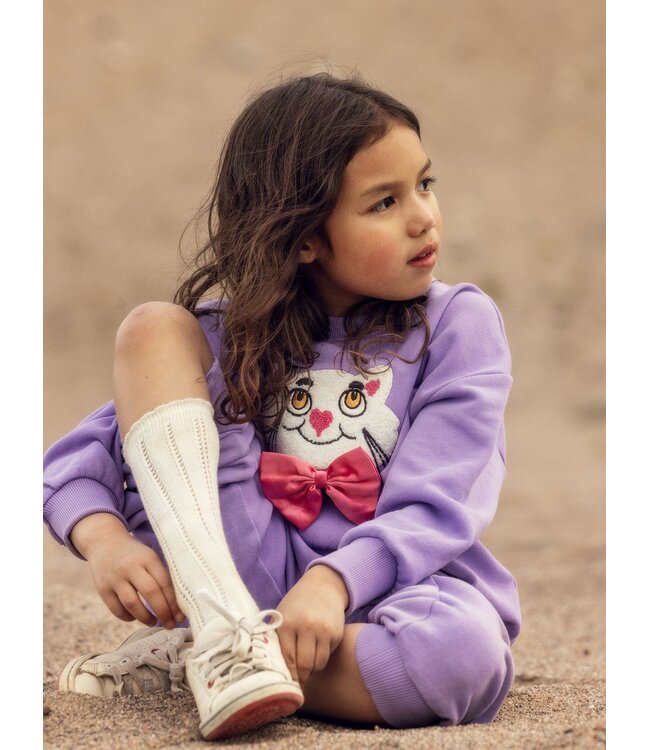 Mini Rodini Cat with bowtie chenille sweatshirt