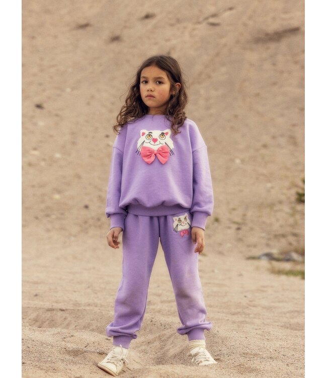 Mini Rodini Cat with bowtie chenille sweatpants