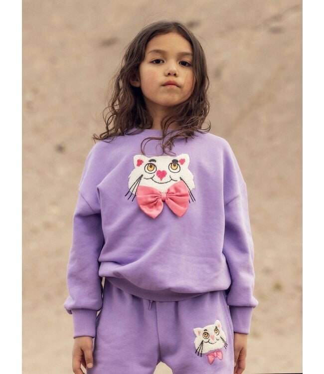 Mini Rodini Cat with bowtie chenille sweatpants