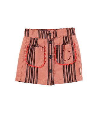 Piupiuchick Short skirt | Pink w/ black stripes
