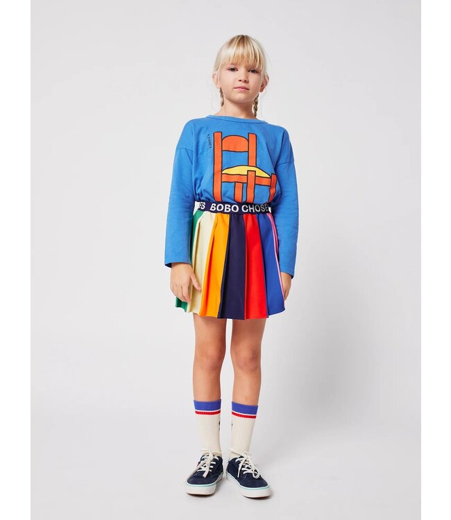 Bobo Choses Bobo Color block pleated skirt
