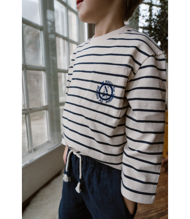 Navy Natural Yves longsleeve navy stripe