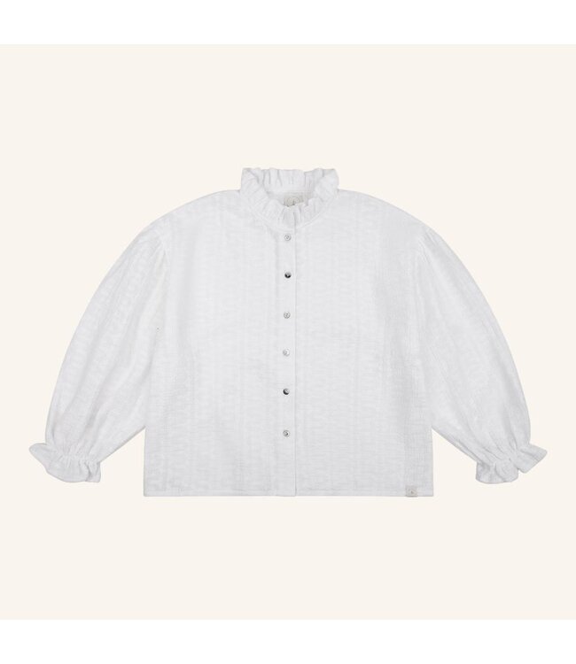 Navy Natural Tilda blouse white broderie