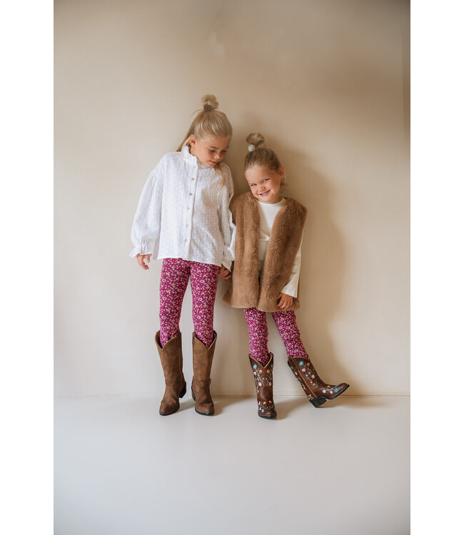 Navy Natural Tilda blouse white broderie