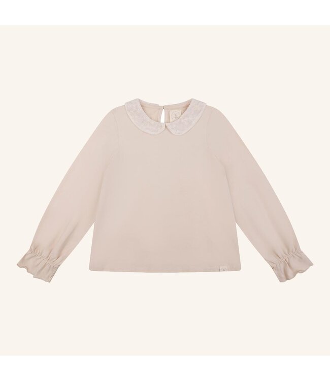 Navy Natural June top flower broderie