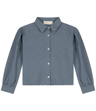Charlie Petite Niki Blouse Blue/grey checked