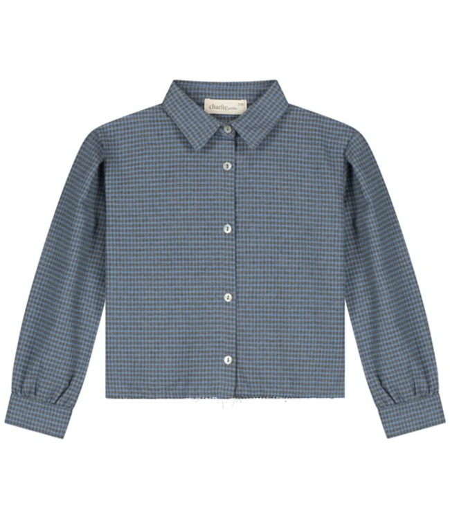 Charlie Petite Niki Blouse Blue/grey checked