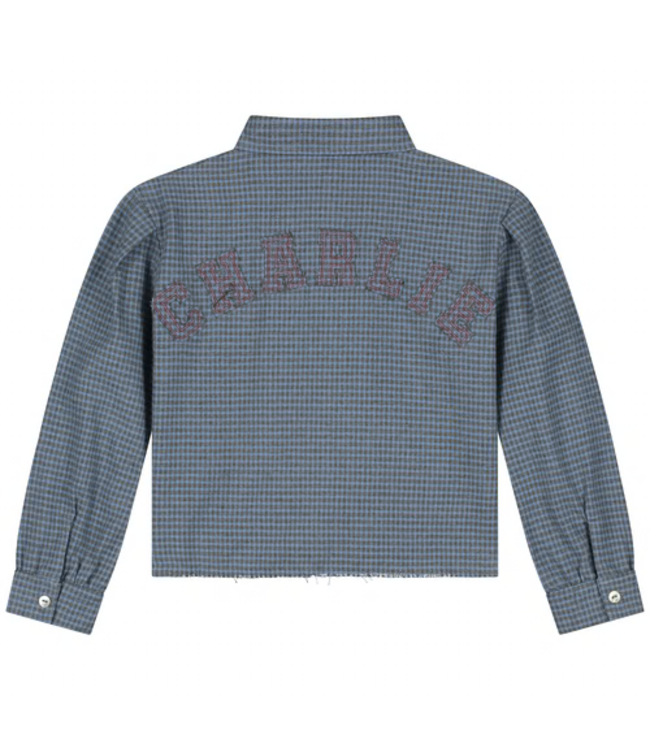 Charlie Petite Niki Blouse Blue/grey checked