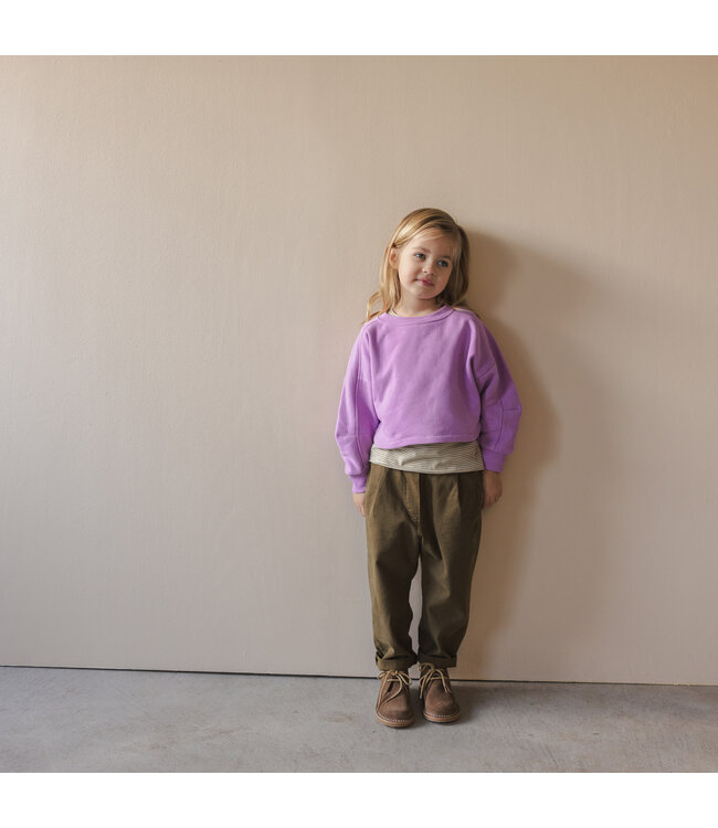 Chunky semi-cropped sweater Bright lilac