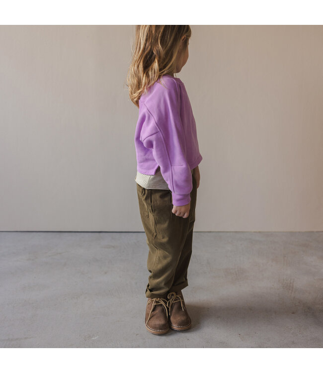 Chunky semi-cropped sweater Bright lilac