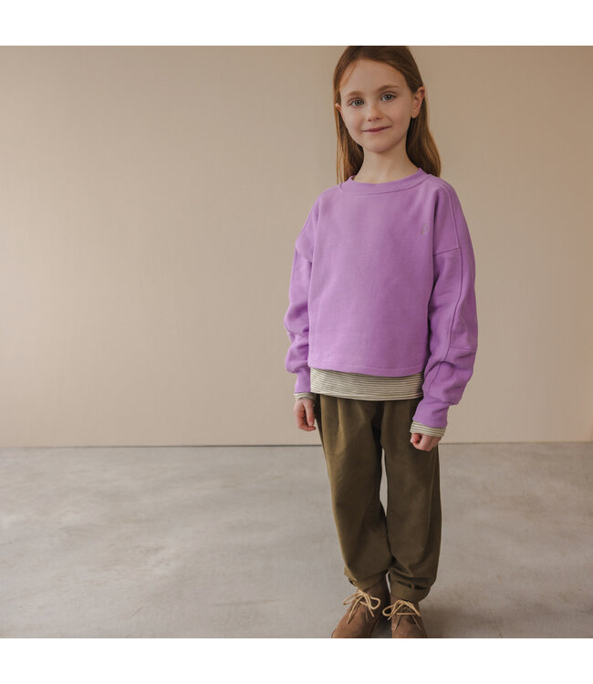 Chunky semi-cropped sweater Bright lilac