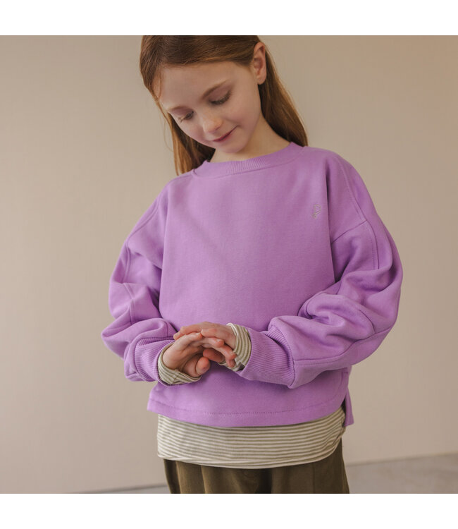 Chunky semi-cropped sweater Bright lilac