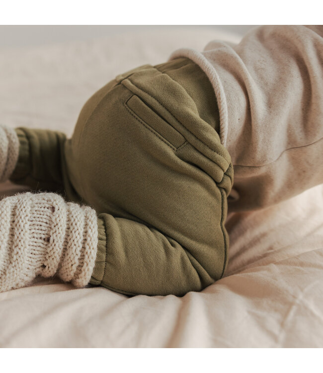 Tapered baby sweatpants Soft moss
