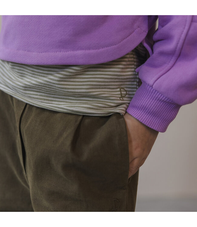 Twill loose pants Dark moss