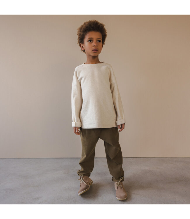 Twill loose pants Dark moss