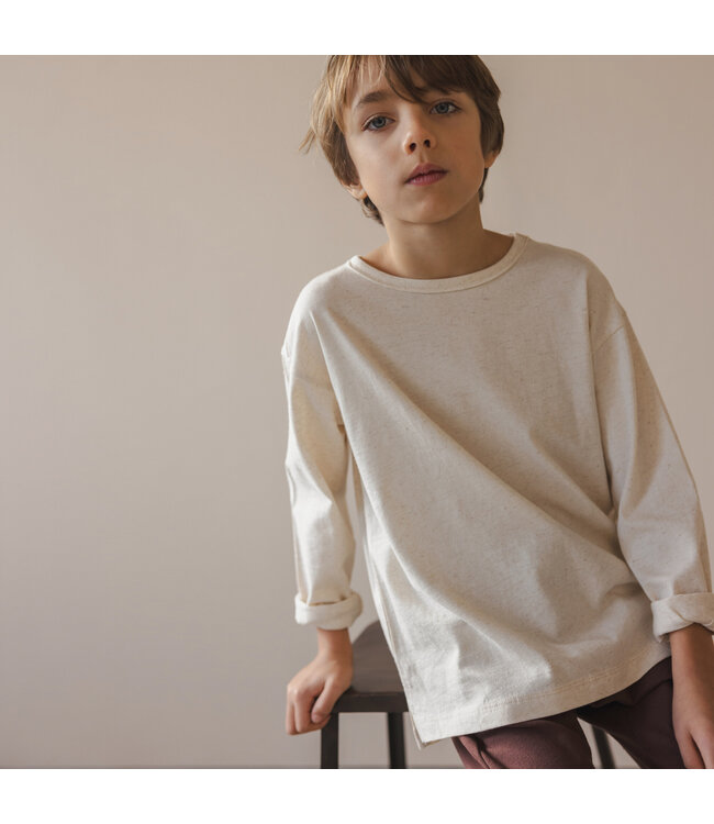 Oversized tee ls linen-blend Natural