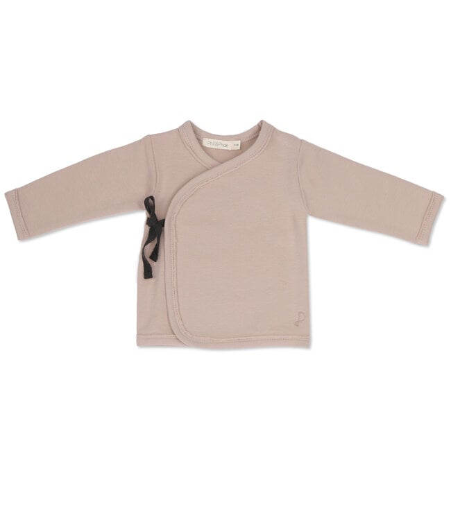 Cross-over baby cardigan Cashmere blend Faded dust