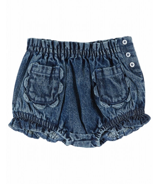 Emile et Ida BLOOMER DENIM POCHES FLEURS AC211