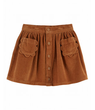 Emile et Ida JUPE POCHES FLEURS VELOURS AC062