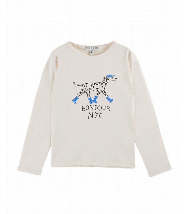 Emile et Ida TEE SHIRT MOTIF PLACE CHIEN AC126A
