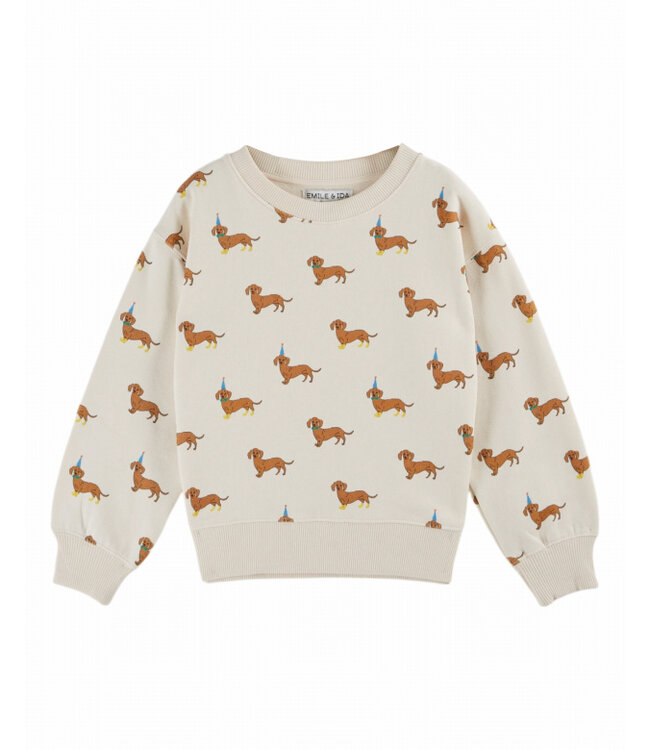 Emile et Ida SWEAT IMPRIME ALL OVER CHIEN AC101B