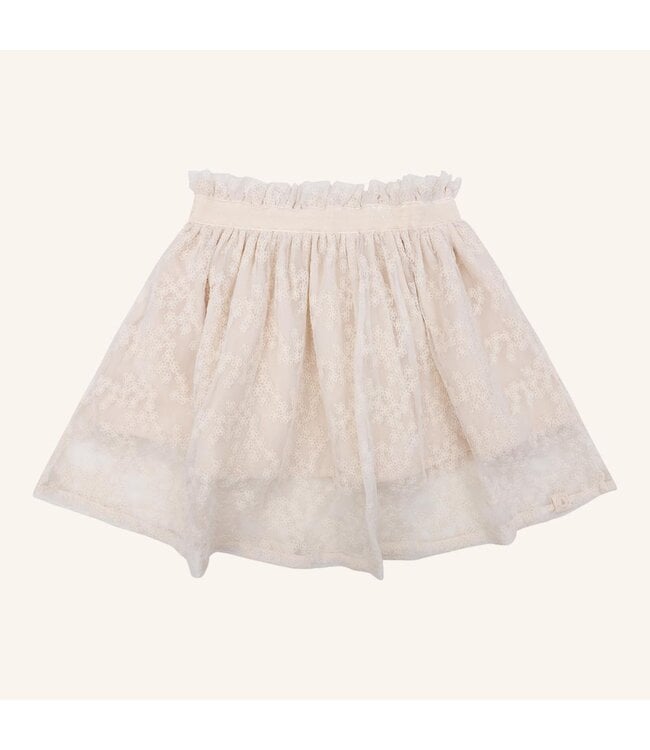 Navy Natural Lily skirt flower broderie