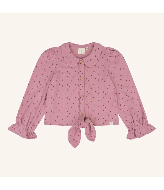 Navy Natural Faye blouse berry hearts