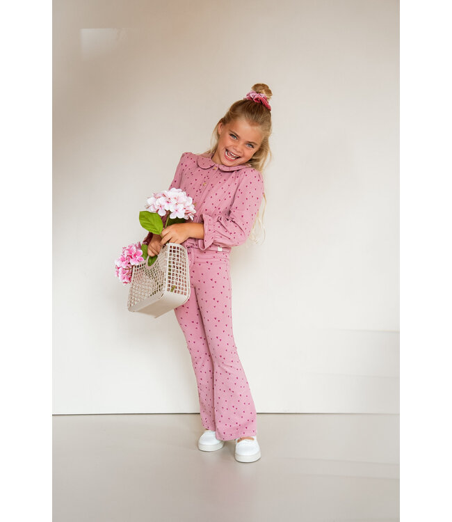 Navy Natural Faye blouse berry hearts