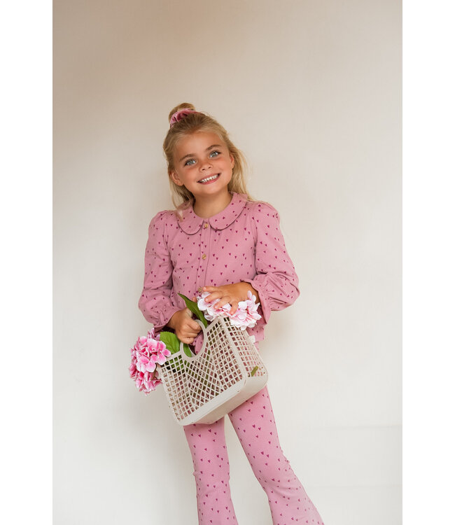 Navy Natural Faye blouse berry hearts