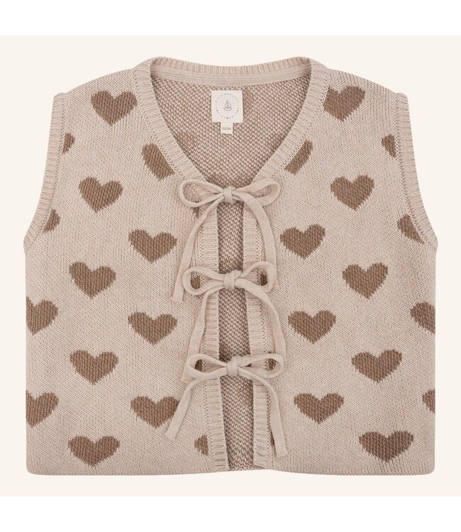 Navy Natural Mikki gillet hearts brown