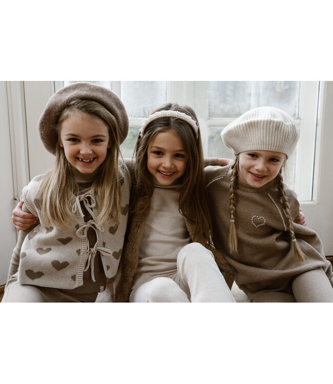 Navy Natural Mikki gillet hearts brown