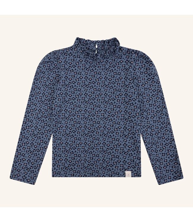Navy Natural Loulou top navy leopard flower