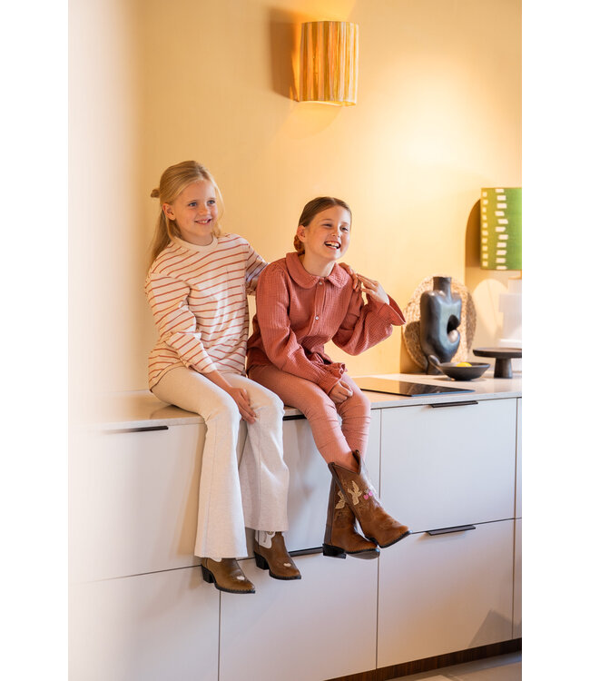 Navy Natural Faye blouse brick mousseline