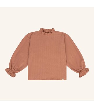 Navy Natural Tilda blouse brick leopard