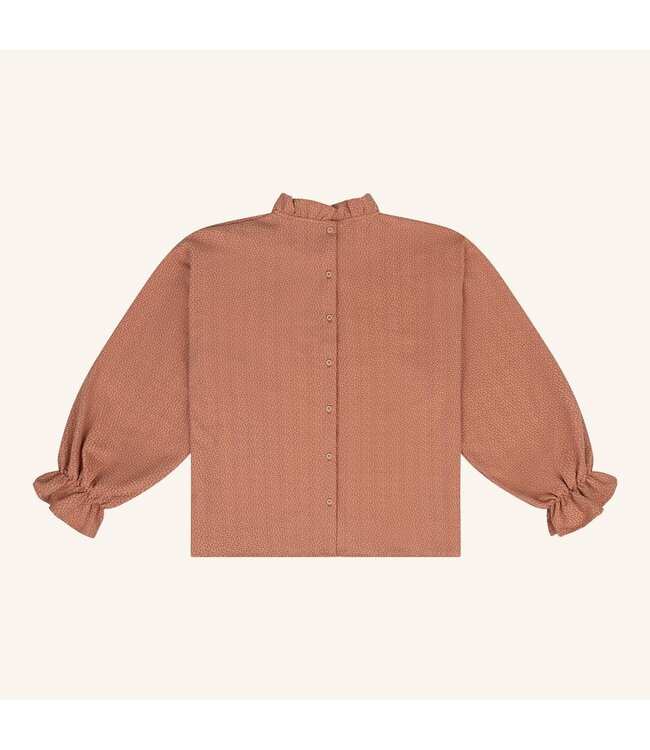 Navy Natural Tilda blouse brick leopard