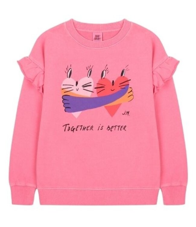 Jelly Mallow Together pigment ruffled sweatshirt