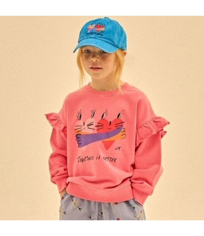 Jelly Mallow Together pigment ruffled sweatshirt